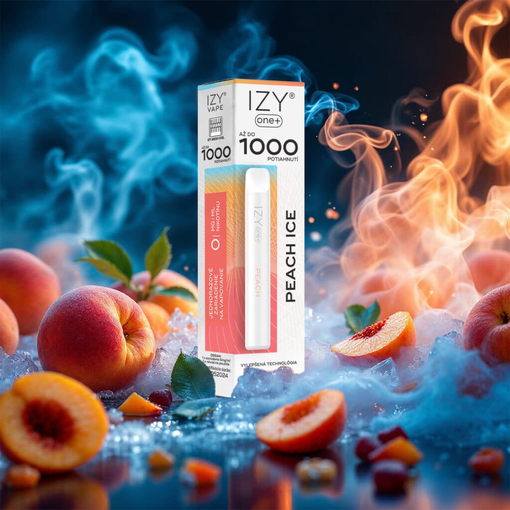 IZY VAPE ONE+ Peach Ice 0mg White 1bal - náhled 2