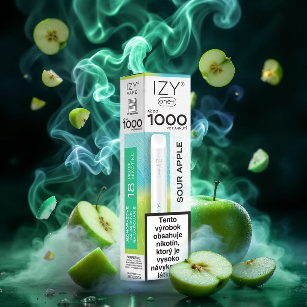 IZY VAPE ONE+ Sour Apple 18mg White 1bal - náhled 2