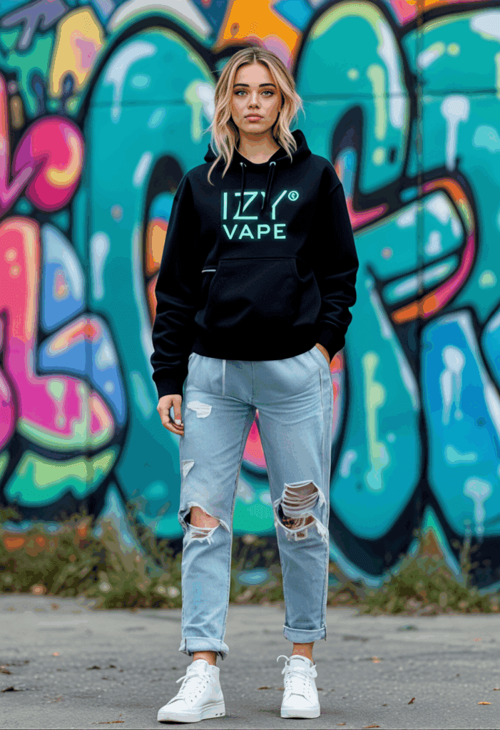 IZY VAPE Černá mikina – M - náhled 2