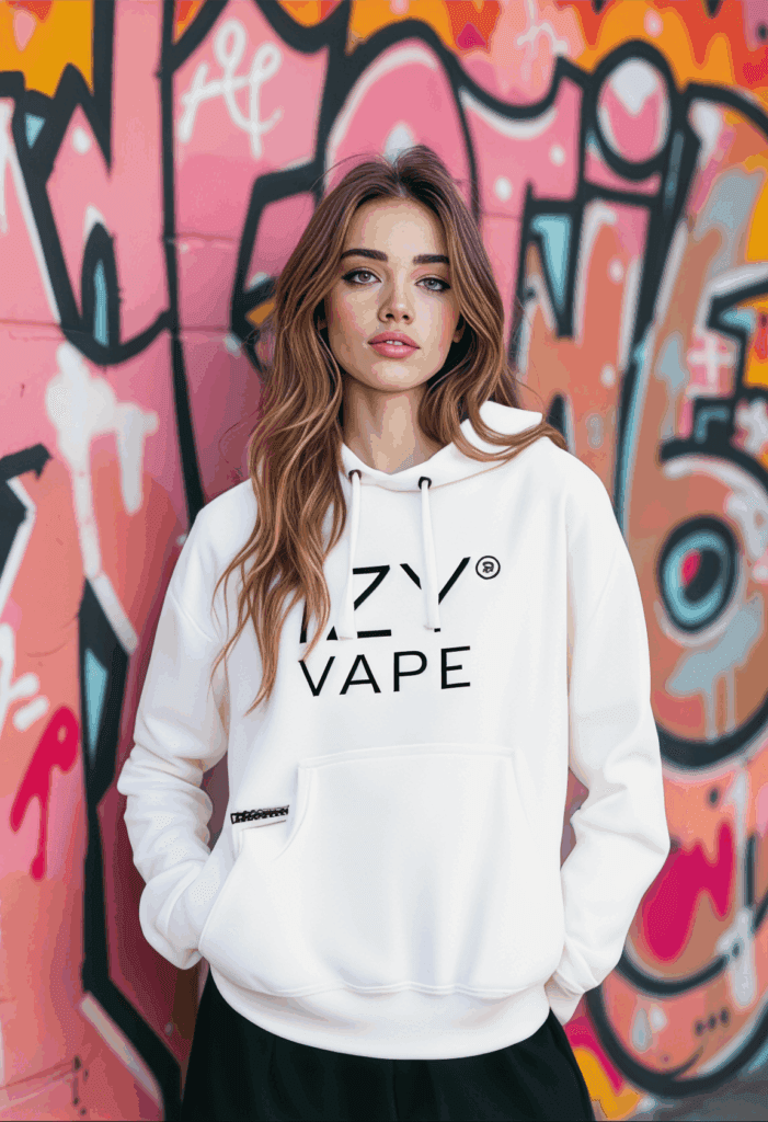 IZY VAPE Bíla mikina – XXXL